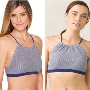 PRANA NWT BRINA BIKINI TOP INDIGO BLUE STRIPE MED